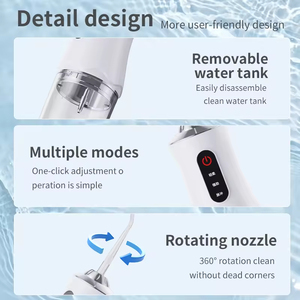 Irrigador Bucal Portátil Inalámbrico 4 en <span class=keywords><strong>1</strong></span> de Alta Presión, Irrigador Eléctrico con Chorro de Agua, Resistente al Agua IPX7, Recargable por USB - Product Image 6