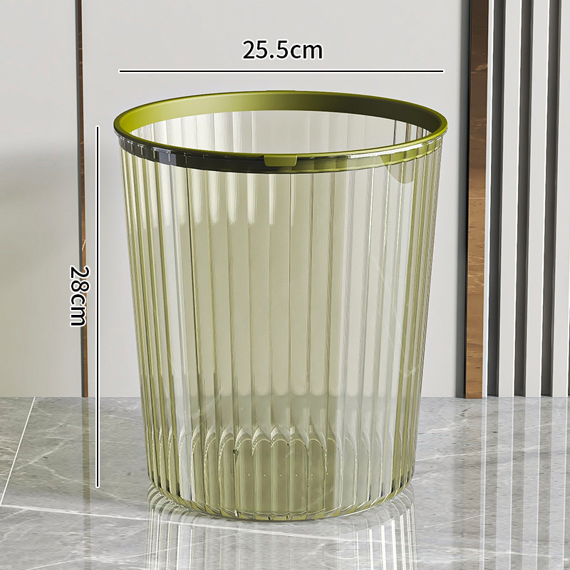 Large transparent green trash can 726