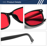 Gafas de Moda con Montura Roja y Lentes Premium para Dormir, con Remaches y Protección Anti Luz Azul