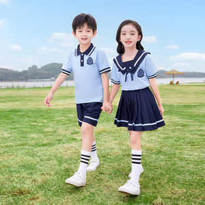 Uniforme <span class=keywords><strong>de</strong></span> Marinero <span class=keywords><strong>para</strong></span> Graduación <span class=keywords><strong>de</strong></span> Jardín <span class=keywords><strong>de</strong></span> Infancia y Primaria, 95% Algodón, Estilo Preppy, Traje Escolar <span class=keywords><strong>de</strong></span> Verano con Emblema Personalizado <span class=keywords><strong>para</strong></span> Niños - Product Image 2