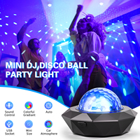 Mini RGB Disco-Kugel-Projektor USB-Aufladbare Disco-Kugel für Auto Musik-Soundaktivierte Mehrfarbige Disco-Zauberkugel-Lichter