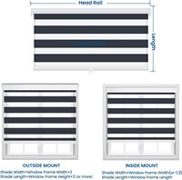 Stores à rouleau zébrés sans fil à double couche et à arrêt libre Jour et nuit Stores à rouleau intégrés pour rideaux transparents Technique unie