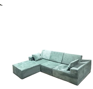 ATUNUS Nordic Apartment Living Room Modular Corduroy Lounge Recliner <strong>Sofa</strong> <strong>Bed</strong> with High Density Sponge <strong>Black</strong> Single Seat - Product Image 5