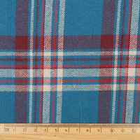 Tissu Tartan Bohème Coloré en Popeline de Coton Peigné Doux et Brossé, Teint en Fil, Idéal pour Chemises - Vente Chaude