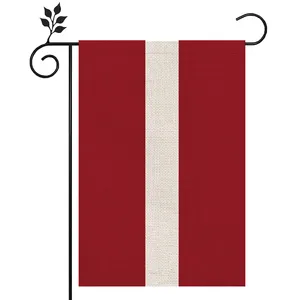 12X18in Double Sided Digital Print Latvia Burlap Garden Yard Flag For Outdoor Decoration