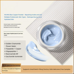 Crème pour le visage au peptide de cuivre bleu GHK-Cu, hydratant réparateur pour peaux sensibles, OEM ODM, étiquette privée, logo personnalisé, faible MOQ - Product Image 6