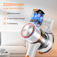 Aspirateur Cyclonique Sans Fil Léger Sans Balai pour Maison, Filtration HEPA, Nettoyage en Profondeur Tapis et Sols Durs, Démêle les Poils d'Animaux