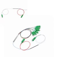 Hybrid 1x9 PLC Splitter Unbalanced Low Insertion Loss FTTH FTTx Telecom Fiber Optic Splitter SC/APC Connector 1m Length