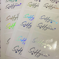 Kendinden yapıştırıcı şeffaf su geçirmez vinil holografik şeffaf çıkartmalar özel kesim kesim Hologram etiket özel Logo ile