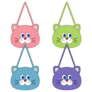 New Designs Lovely Cat Plush Bag For Children Custom Cartoon Stuffed Animal Plush Toy Girls Crossbody Bag