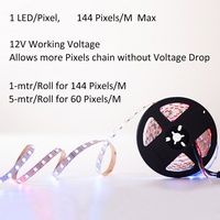 Tira de LED RGB WS2815 12V IP67 Impermeable para Jardín, SMD5050 60 LEDs, Regulable, Wi-Fi, Alto CRI80 2700K AIPIN, 2 Años de Garantía