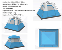 Tente de camping en toile pour 4 personnes, en plein air, pour la famille