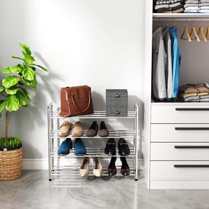 ตัวเชื่อมพลาสติกเสริมความแข็งแรงแบบประหยัด และท่อเหล็กหนาสำหรับจัดเก็บ ชั้นวางรองเท้าสแตนเลสแบบโชว์ - Product Image 4