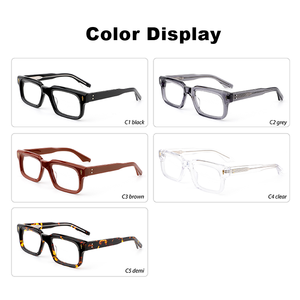 Chất Lượng Hàng Đầu Retro Acetate Kính Với Hình Chữ Nhật Khung Biểu Tượng Tùy Chỉnh Đọc Kính Mắt Khung Kính Quang Học Cho Nam Giới - Product Image 3