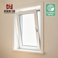 Ventana de PVC de Estilo Europeo, Abatible hacia Adentro, Doble Acristalamiento, Eficiente Energéticamente, Insonorizada, para Viviendas y Villas