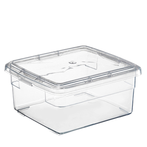 Caja de almacenamiento apilable transparente con tapa a presión de 10L de China, inyección de plástico rectangular a la venta - Product Image 2