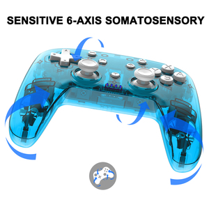 Control de Juego con <span class=keywords><strong>4</strong></span> Indicadores LED, Carcasa Transparente, Conexión Inalámbrica Bluetooth, Joystick Azul para Nintendo Switch, Gran Venta - Product Image 5