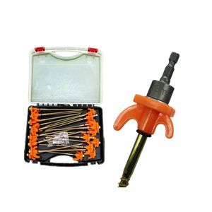 20 PCS Groundhog Steel <b>Tent</b> <b>Pegs</b> - Hex Drill Bit <b>Screw</b>-<b>In</b> Stakes with Carry Case for Outdoor Camping Travel - Product Image 1