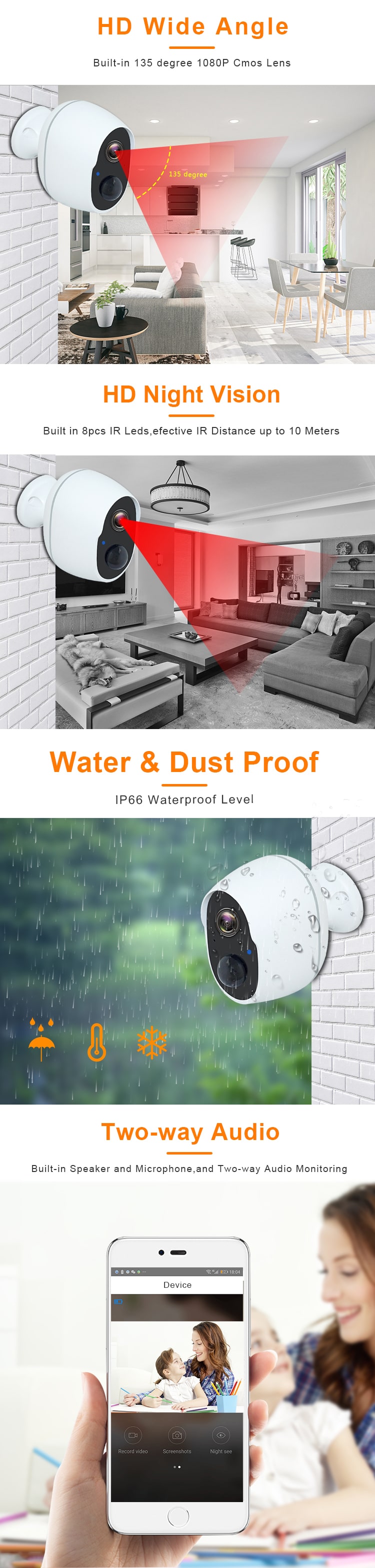 Best Indoor Wireless Surveillance Cameras System For Home Security With Phone App Audio And Motion Tacking