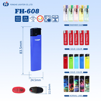 Briquet de poche jetable en plastique au gaz butane électronique personnalisé pour cigarettes et fumeurs