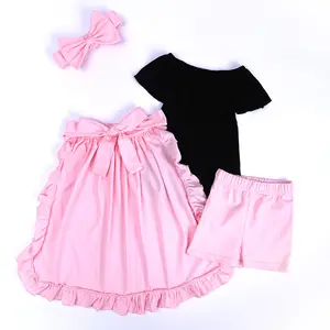 Wholesale Baby Clothes Ladies Suit Pink Skirt And Blouse Newborn Girl Clothing Set