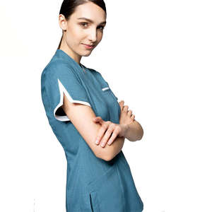 قميص قصير بتصميم مخصص للنساء برقبة على شكل V، زي عمل لموظفات الاستقبال في الفنادق، طقم ملابس للمستشفيات، زي مكتبي غير رسمي، سترة ضيقة - Product Image 1