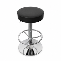 Tabouret de bar pivotant avec logo personnalisé, siège réglable à ressort à gaz, capacité de 270 lb, base ronde chromée, siège en cuir PVC, fabrication OEM directe d'usine
