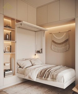 Cama Oculta Imprescindible para Espacios Pequeños, Cama Modular Tipo Murphy al por Mayor, Muebles Eficientes Directo de Fábrica - Product Image 3