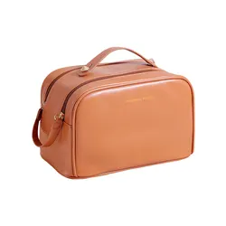 यात्रा कॉस्मेटिक बैग बड़ी क्षमता डबल जिपर डिजाइन मेकअप बैग वाटरप्रूफ कॉस्मेटिक बैग