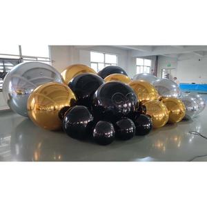 Decoraciones de fondo Bolas de espejo Oro Negro Bola de observación brillante Bolas gigantes de cromo inflables - Product Image 5
