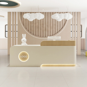 Light Luxury Cream Style Beauty Salon Reception <b>Desk</b> with Bar Counter – Premium Spa Front <b>Desk</b> & Service Station for Salon, SPA - Product Image 5