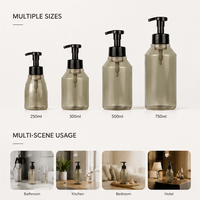 Botol Sabun Cair Kosong PET 250ml Bentuk Silinder Premium Grosir dengan Logo Kustom, Berbagai Pilihan Finishing Permukaan, untuk Kamar Mandi dan Perjalanan