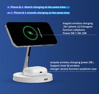 Chargeur sans fil 2 en 1 Support de téléphone portable Support 15W Power Bank Station pour iphone 15 14 13 Pro Max Logo personnalisé 2024 Nouvelle tendance