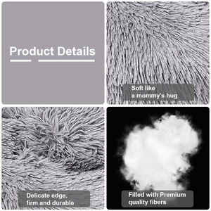 Luxus flauschige Kissen Plüsch Soft Donut Hunde bett Zubehör Wasch bare Beruhigung sofa Camas Para Perros Große benutzer definierte Katze Hund Haustier Bett - Product Image 5