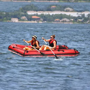Barco de asalto inflable portátil con 3 cámaras de aire, Kayak plegable para 2 personas