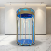 Cabine d'ascenseur ronde personnalisée, porte électrique à double battant, construction métallique moderne pour villa et hôtel, prototype de test R&D