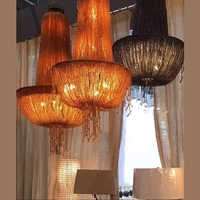 Lustre Carré Décoratif Européen de Luxe en Cristal et Perles, Chaîne Méduse, Éclairage LED Anti-Éblouissement pour Villa et Mariage