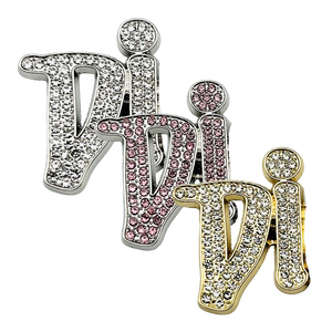 Letras de Metal Luxuosas D Personalizadas, Design Luxuoso com Strass, Decorações de Acessórios de Cristal, Charms para Sapatos de Designer - Product Image 2