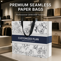 Sac fourre-tout en papier sans couture, sans bordure, avec logo personnalisé, taille et couleur au choix, en papier d'art premium, pour emballage cadeau de vêtements de luxe, OEM ODM