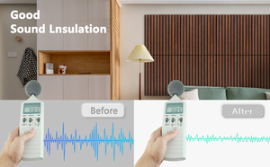 Yiju haute densité insonorisé Akupanel noir <span class=keywords><strong>plafond</strong></span> acoustique latte bois auto-adhésif panneaux muraux acoustiques - Product Image 4