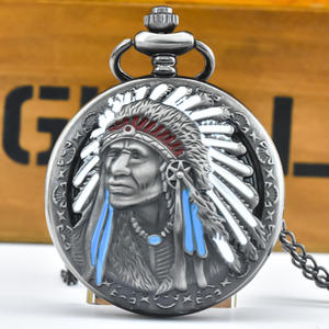 Montre de poche pour homme en alliage BingoBeads, style steampunk antique, avec pendentif médaillon à quartz et chaîne de collier, design horloge offshore, bijou de mode - Product Image 6