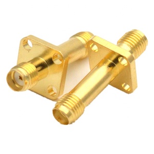 Customization High Frequency Connectors SMA-KKF Extended 50Ohm SMA External Thread Hole With Flanged <b>Double</b> Pass - Product Image 2