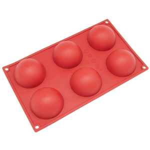 BHD grado alimenticio libre de BPA 6 agujeros medio semiesfera <span class=keywords><strong>molde</strong></span> de silicona, antiadherente 6 cavidades medio círculo silicona pastel <span class=keywords><strong>molde</strong></span> <span class=keywords><strong>para</strong></span> hornear - Product Image 2
