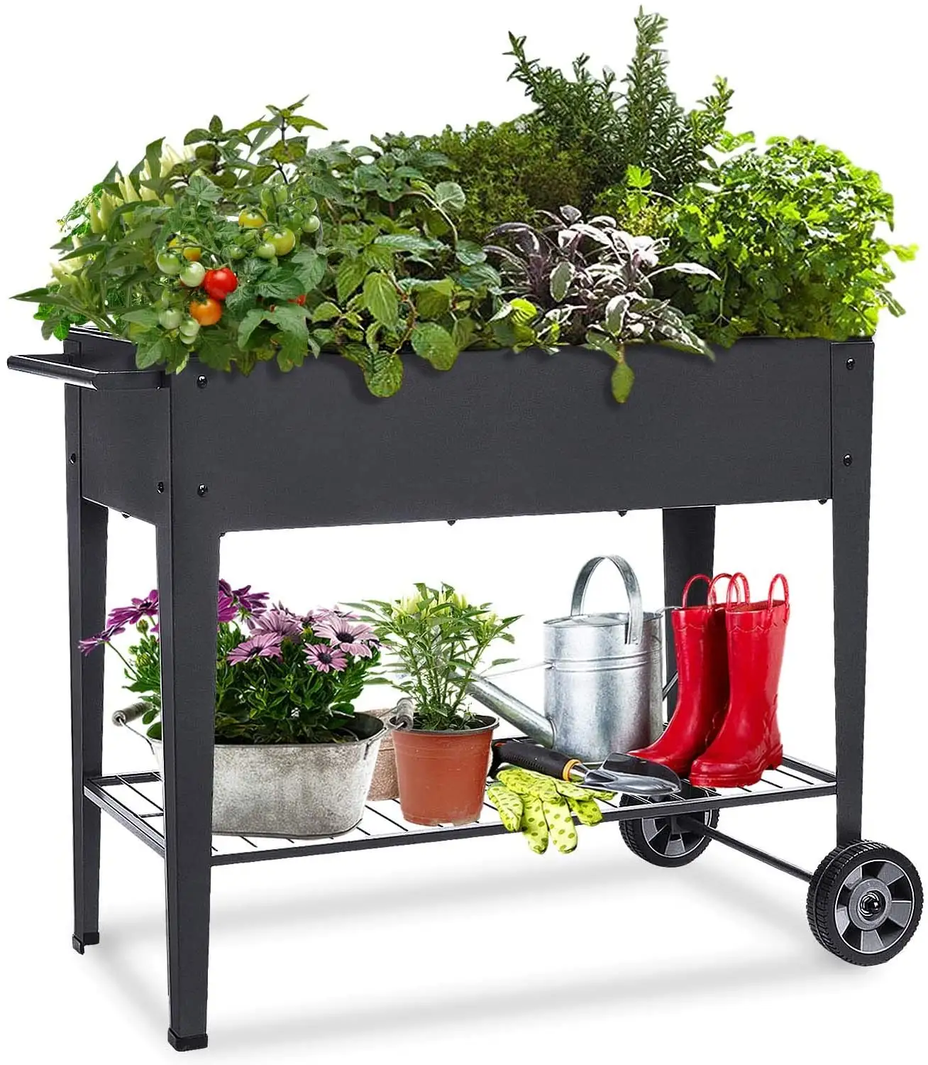 Rgb01a caixa elevada de plantador, com pernas, vegetais ao ar livre pátio com ervas, jardim cama