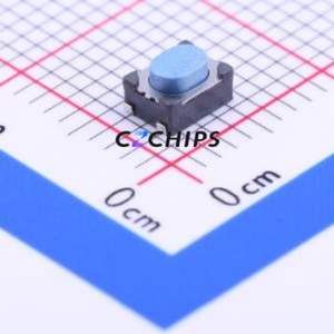 PTS810SJG250SMTRLFS Tactile Switch SMD-4P,3.2x4.2mm Switch Single Pole Single Throw Round Button 4N Vertical Mount - Product Image 1