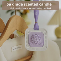 Ornement suspendu en cire parfumée carrée personnalisée, désodorisant pour la maison, la voiture et coffret cadeau de fêtes