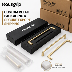 Hausgrip Modern Minimalist Furniture Hardware Kitchen Cabinet Handles <strong>Matte</strong> <strong>Black</strong> Gold Drawer Pulls Cupboard <strong>Door</strong> <strong>Knobs</strong> - Product Image 6