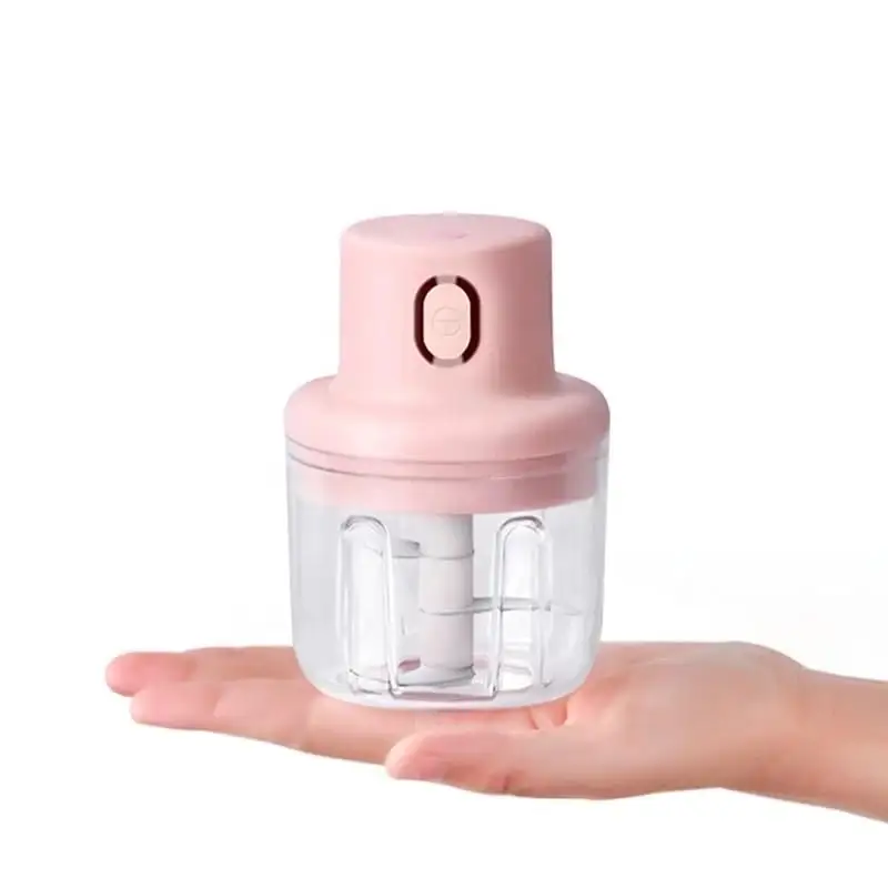 ขายร้อนอุปกรณ์ครัว 100 ml/250 ml สีชมพูไฟฟ้า USB Mini เครื่องบดเนื้อผลไม้ผักถั่วอาหารกระเทียม Chopper