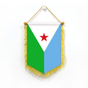 Djibouti флаг синий, белый, зеленый горизонтальный баннер, 20*30 см красный звездный узор с кисточками подходит для культурного обмена - Product Image 2