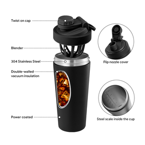 Bouteille <span class=keywords><strong>shaker</strong></span> de sport personnalisée avec logo, 750 ml, 700 ml, avec compartiment de rangement, <span class=keywords><strong>sans</strong></span> BPA, en acier inoxydable, anti-fuite, pour protéines en <span class=keywords><strong>poudre</strong></span> - Product Image 3